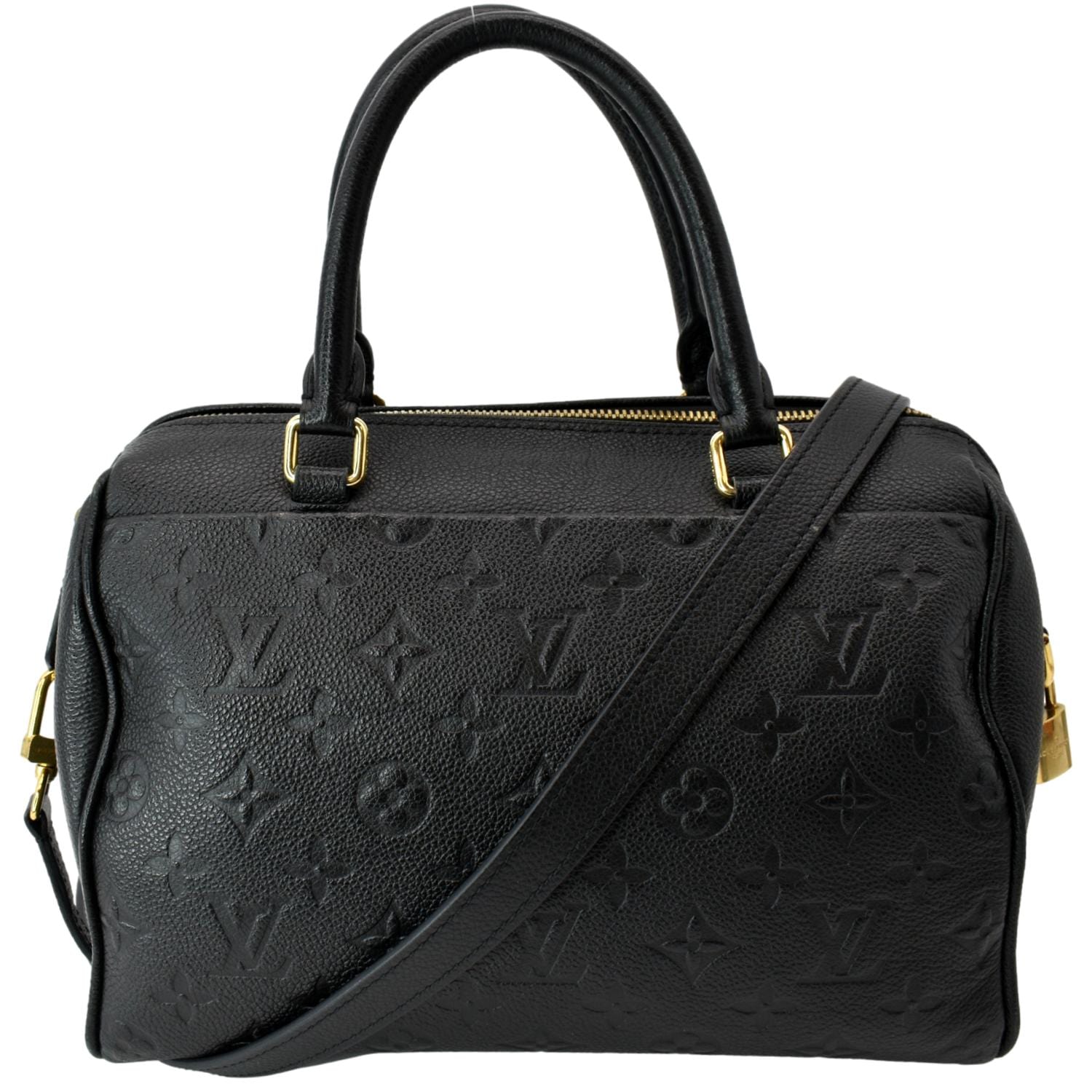 Louis Vuitton Black Monogram Empreinte Leather Speedy Bandouliere