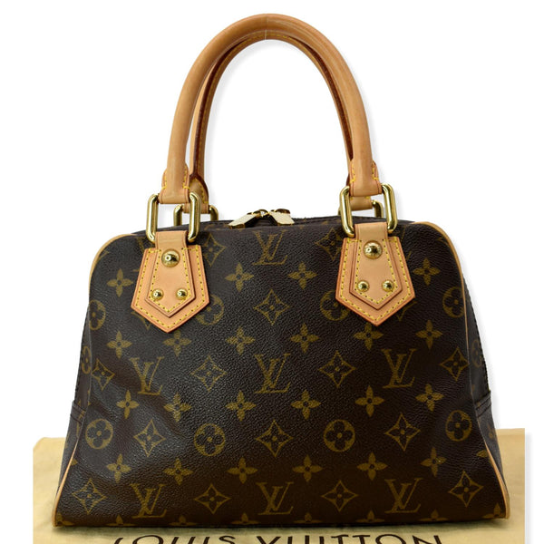 LOUIS VUITTON Manhattan PM Monogram Canvas Satchel Bag Brown
