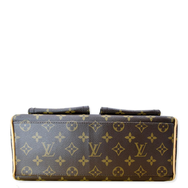 LOUIS VUITTON Manhattan PM Monogram Canvas Satchel Bag Brown
