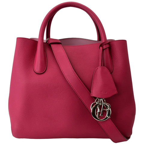 CHRISTIAN DIOR Open Bar Grained Leather Tote Bag Pink