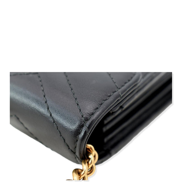 GUCCI GG Marmont Mini Matelasse Leather Crossbody Bag Black 474575