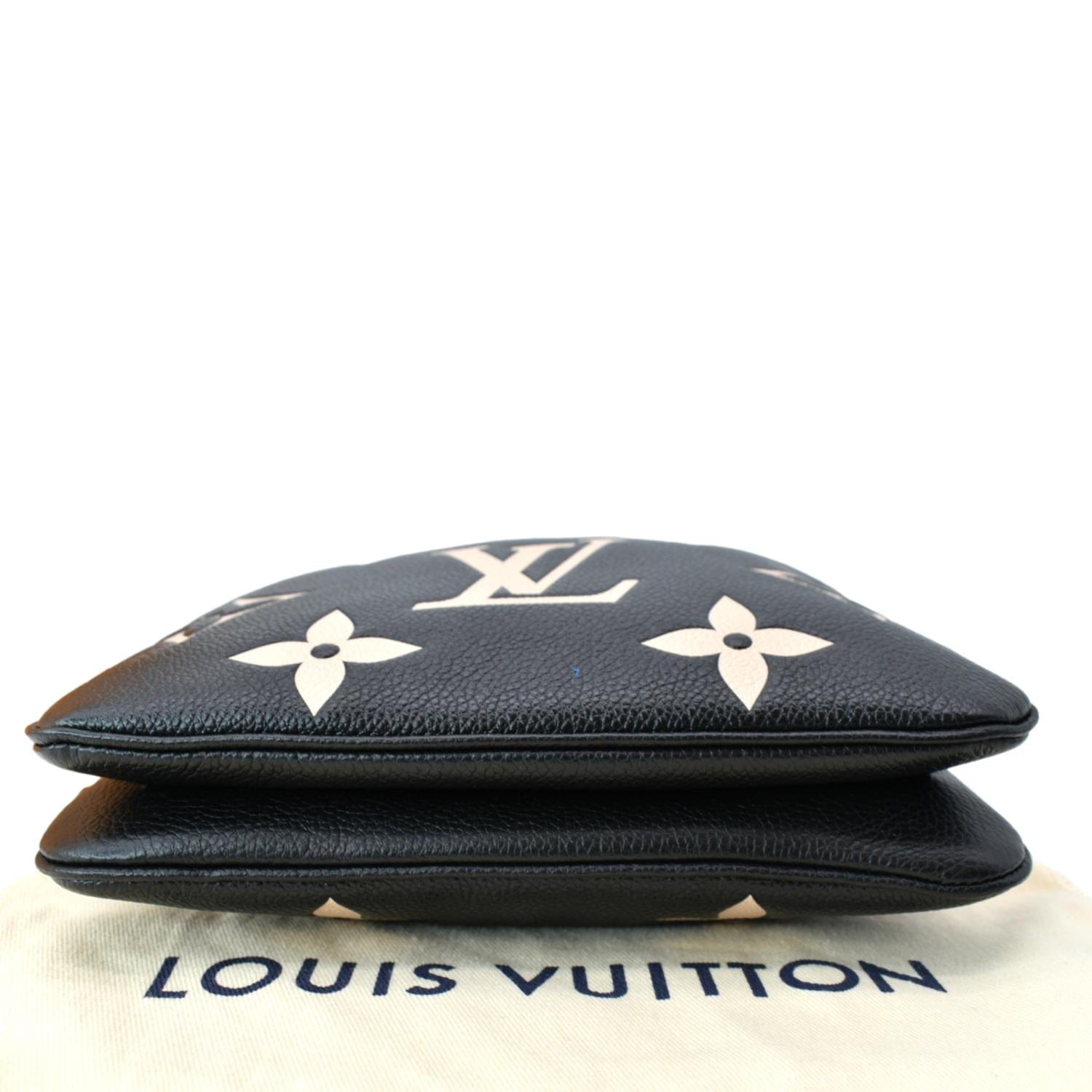 LOUIS VUITTON Double Zip Pochette Monogram Empreinte Crossbody Bag Bic