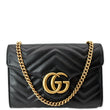 GUCCI GG Marmont Mini Matelasse Leather Crossbody Bag Black 474575