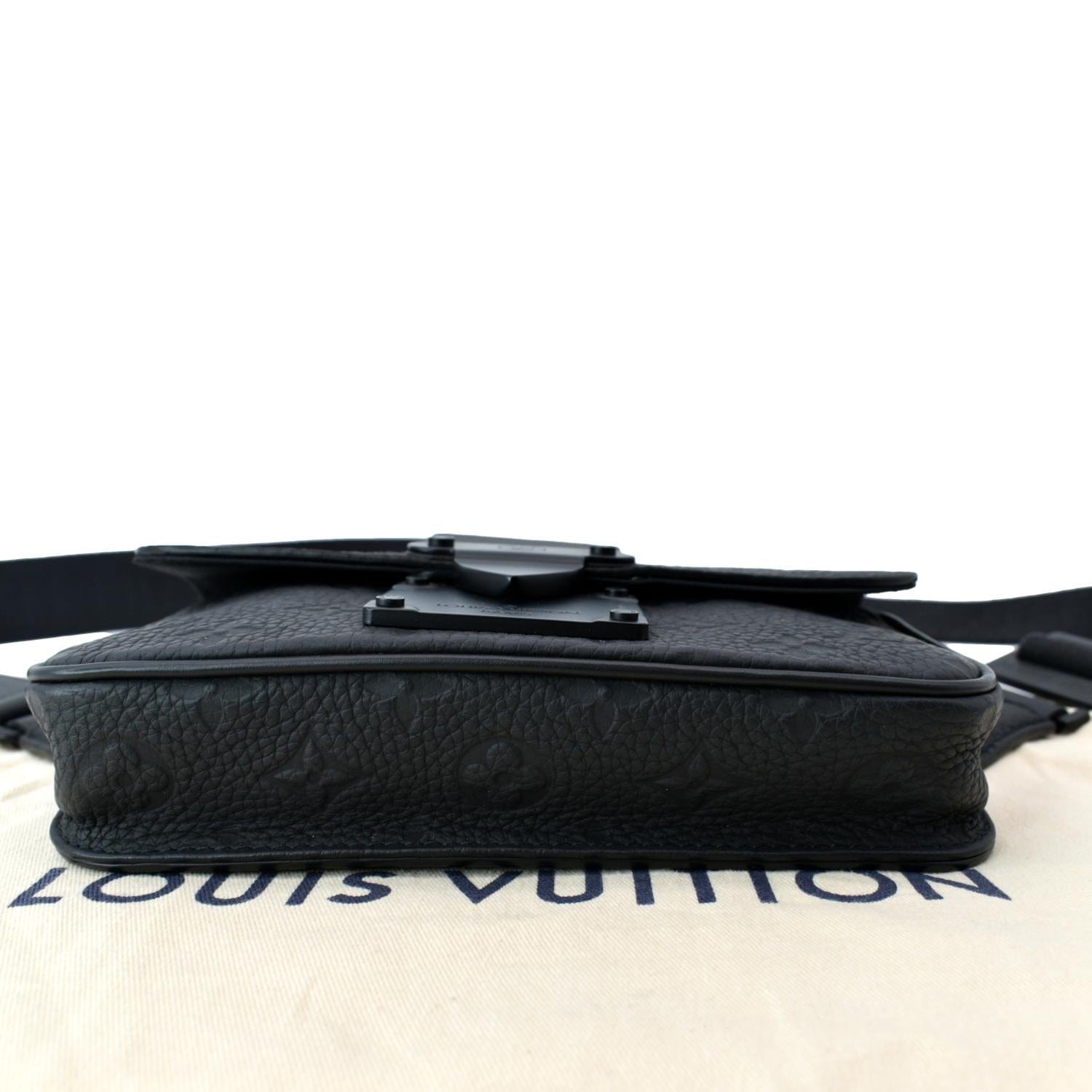 LOUIS VUITTON S-Lock Monogram Leather Crossbody Bag Black