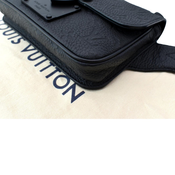 LOUIS VUITTON S-Lock Sling Monogram Leather Shoulder Bag Black