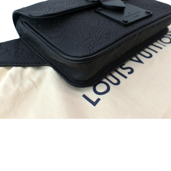 LOUIS VUITTON S-Lock Sling Monogram Leather Shoulder Bag Black