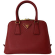 PRADA Lux Saffiano Leather Top Handle Satchel Bag Red