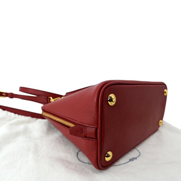 PRADA Lux Saffiano Leather Top Handle Satchel Bag Red