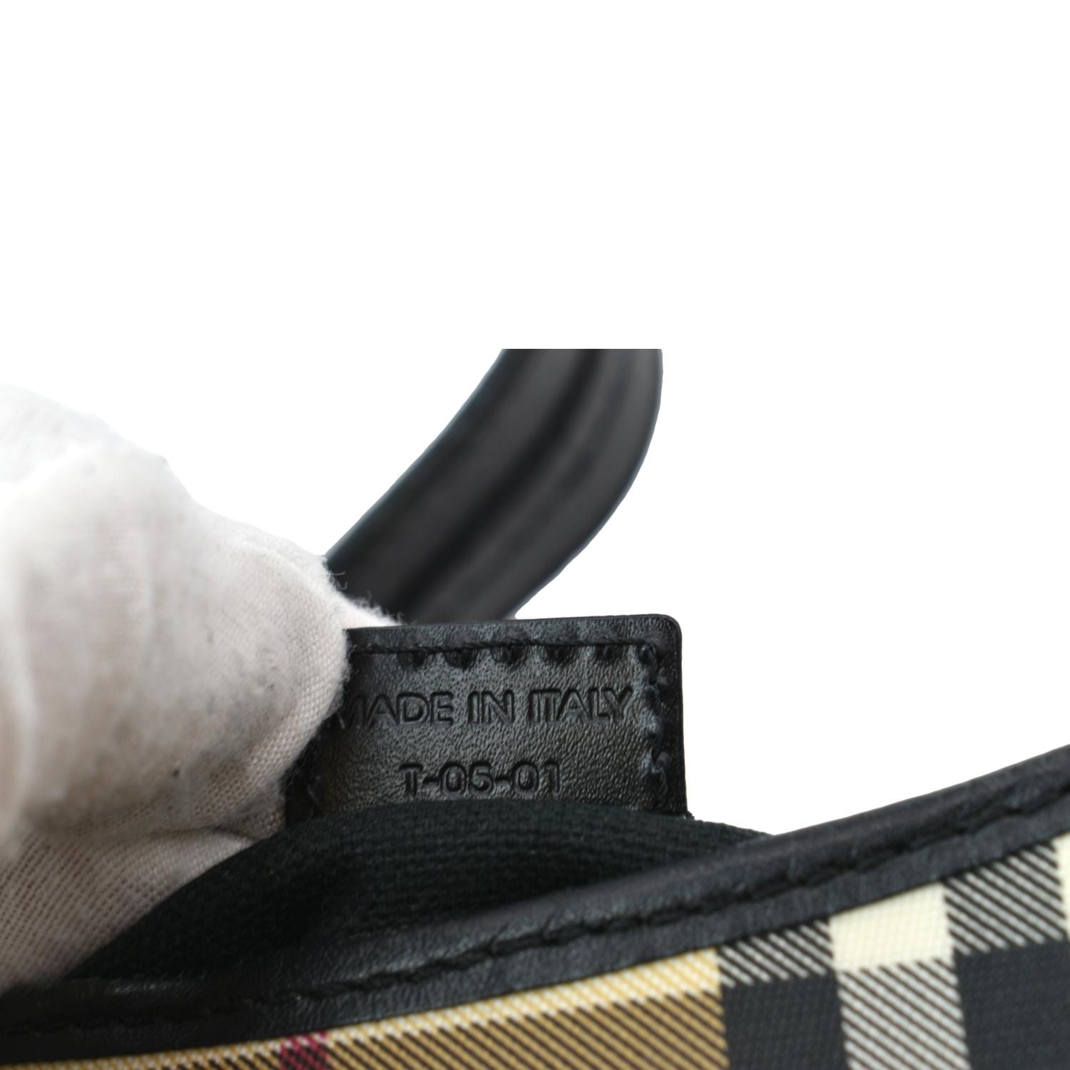 GENUINE BURBERRY check Plaid Shoulder bag handbag smaller - rigid black  straps!