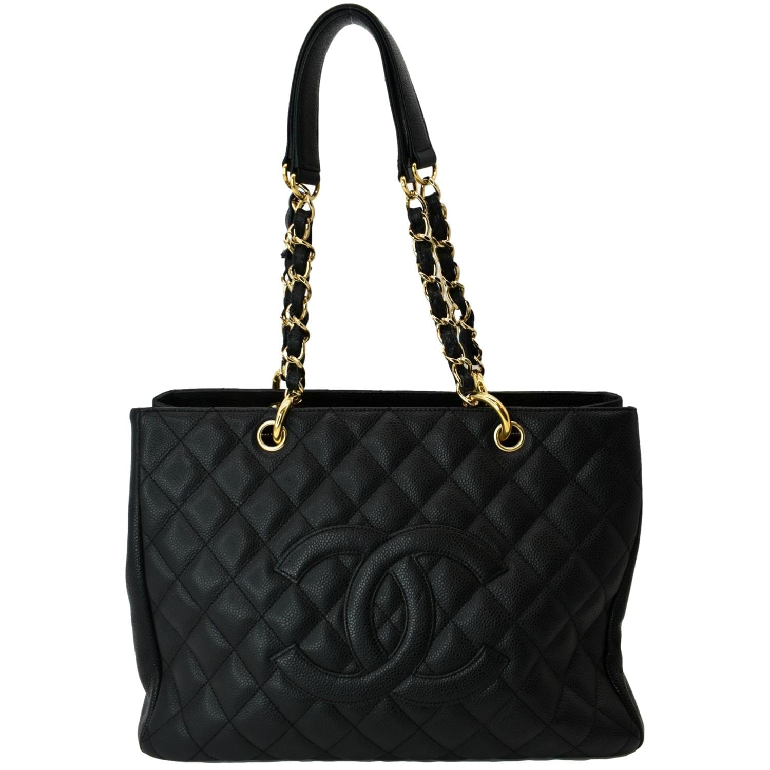 CHANEL Grand Shopping GST Caviar Leather Tote Bag Black