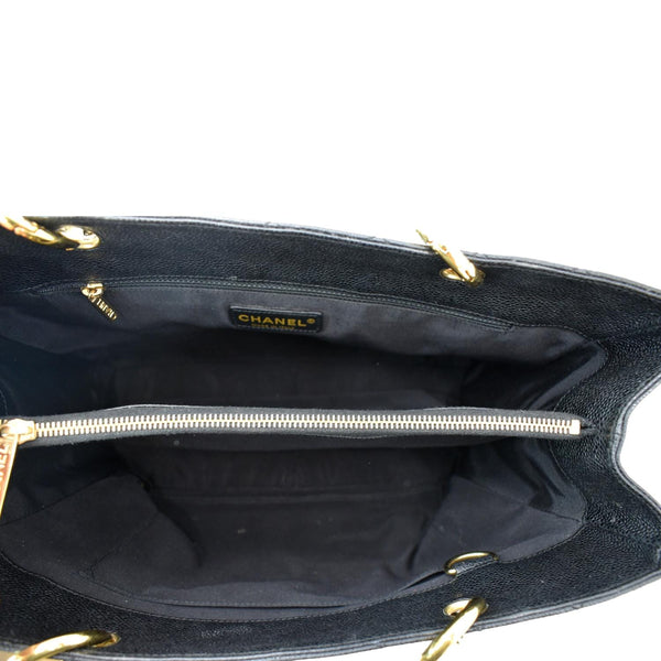 CHANEL Grand Shopping GST Caviar Leather Tote Bag Black