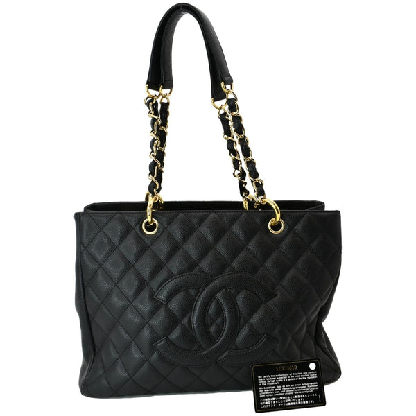 CHANEL Grand Shopping GST Caviar Leather Tote Bag Black
