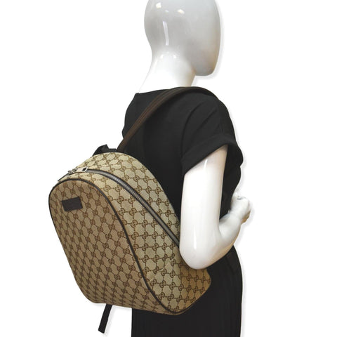 GUCCI GG Monogram Canvas Travel Backpack Bag Beige 449906