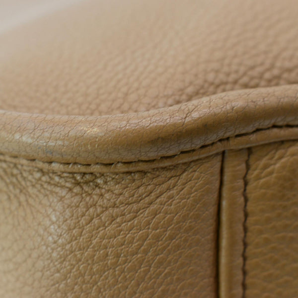 PRADA Logo Soft Leather Hobo Shoulder Bag Taupe | DDH