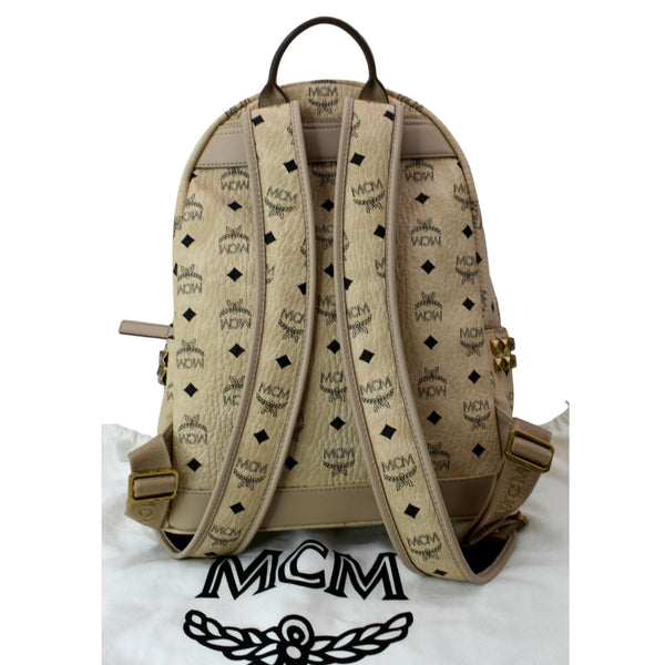 MCM Stark Classic Visetos Canvas Backpack Beige