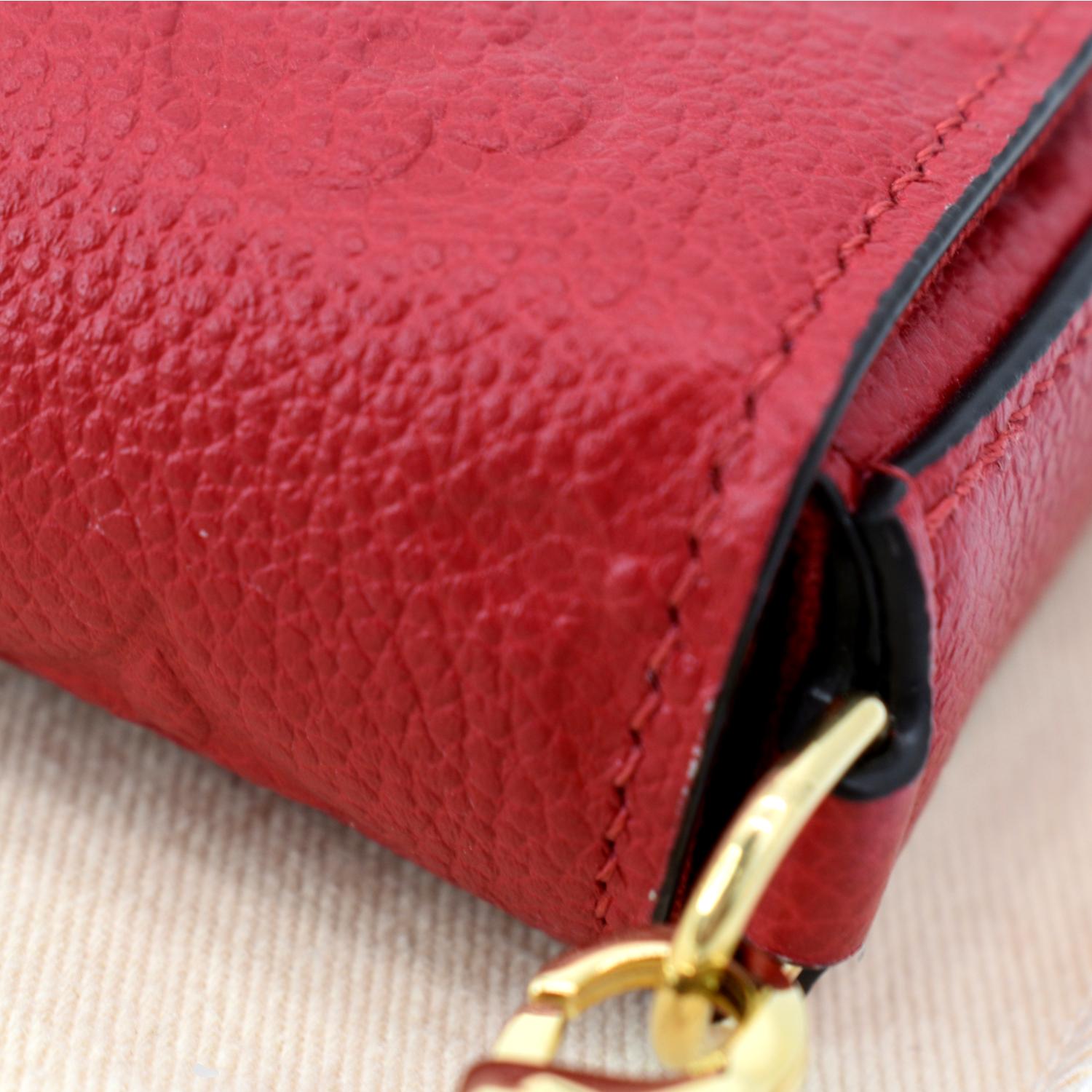 LOUIS VUITTON Pochette Felicie Monogram Empreinte Chain Wallet Red - DD6308  - Sold 