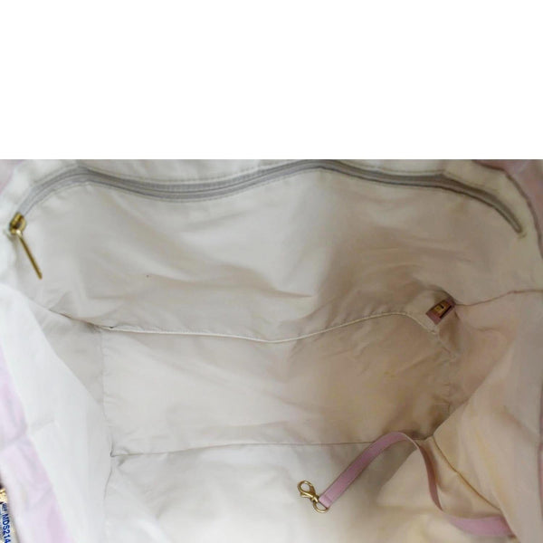 CHANEL 2002-2003 CC Logo Travel Line Large Nylon Tote Bag Light Pink