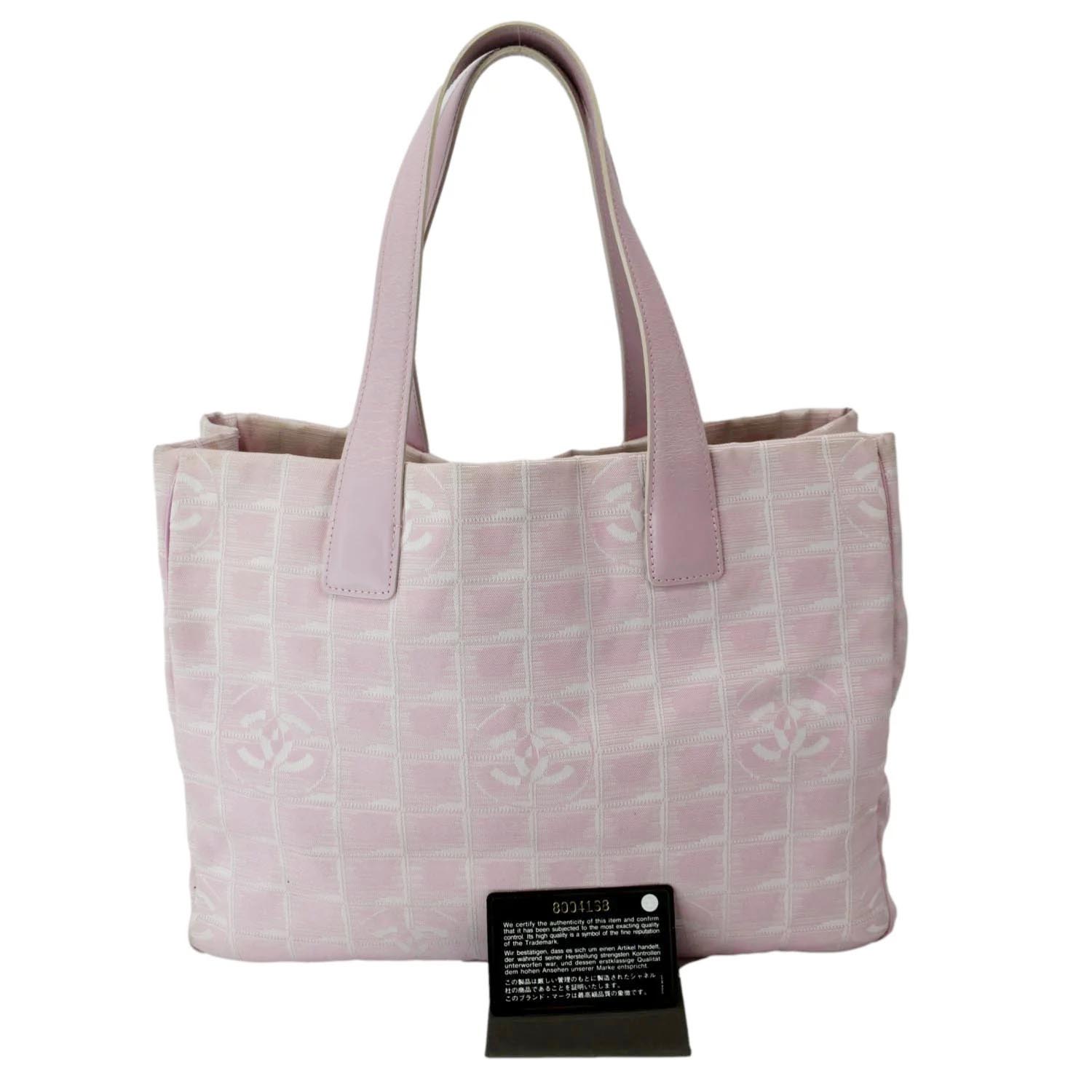 chanel travel tote bag CHANEL CC Logo Travel Line Large Nylon Tote Bag Light Pink