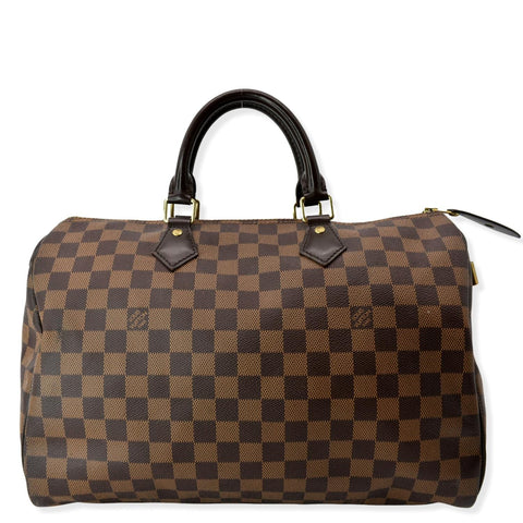 LOUIS VUITTON  Speedy 35 Damier Ebene Satchel Bag Brown