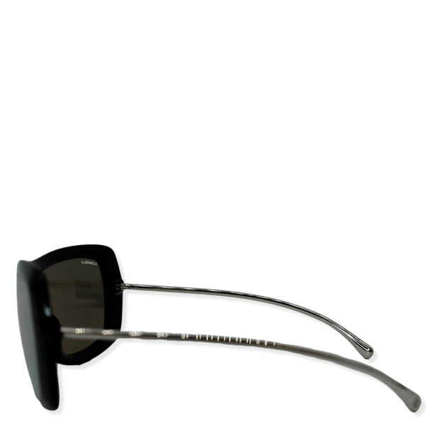 CHANEL Shield Acetate Sunglasses Metallic Lens