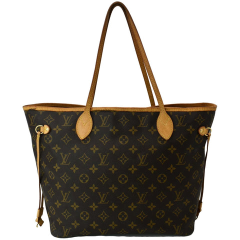 LOUIS VUITTON Neverfull MM Monogram Canvas Tote Bag Brown