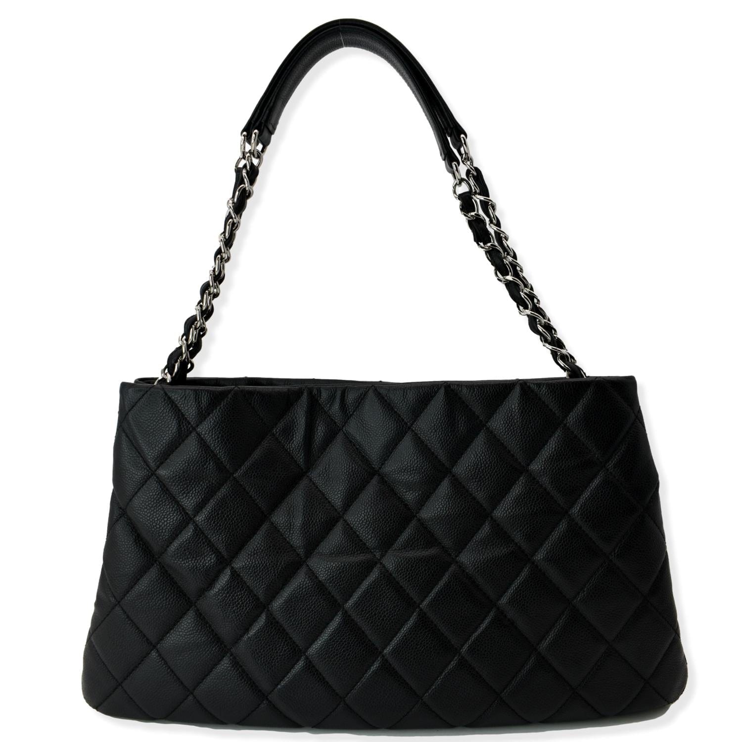 Chanel Black Quilted Caviar Leather Zip Around Tote Bag with Silver, Lot  #58546