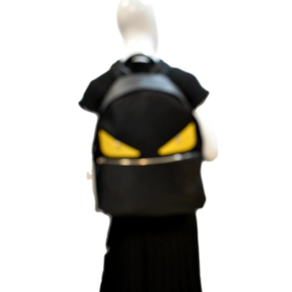 FENDI Monster Eyes Large Nylon Backpack Bag Black