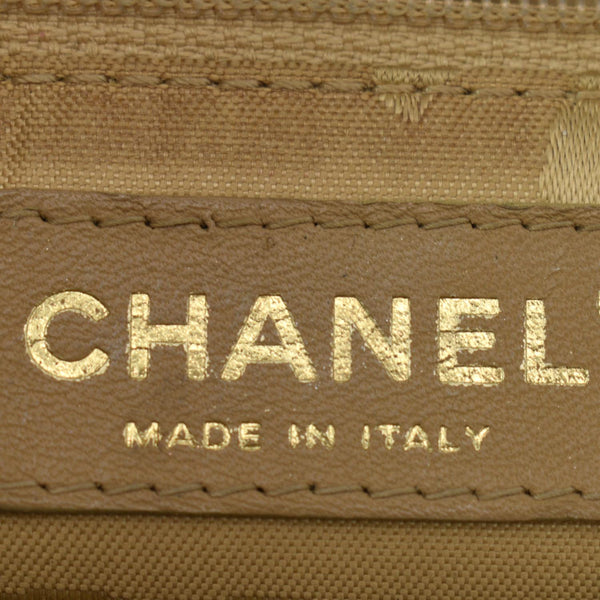 CHANEL CC Wild Stitch Caviar Leather Satchel Bag Tan