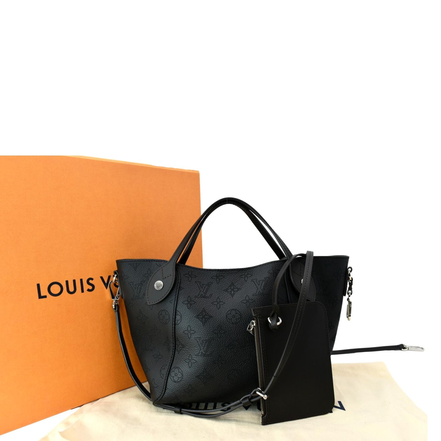 louis vuitton black leather purse