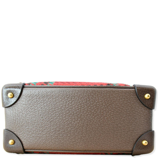 GUCCI Houndstooth Stripe Interlocking G Trunk Shoulder Bag Red 626363
