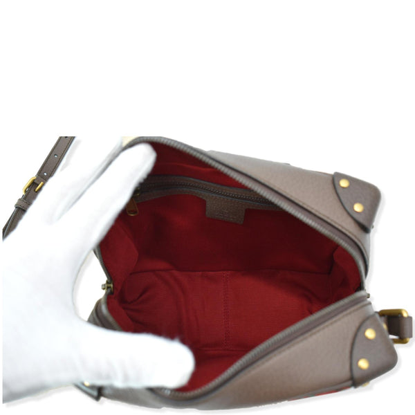 GUCCI Houndstooth Stripe Interlocking G Trunk Shoulder Bag Red 626363