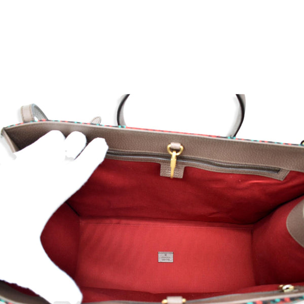 GUCCI New Interlocking GG Houndstooth Stripe Shoulder Bag Red 644994