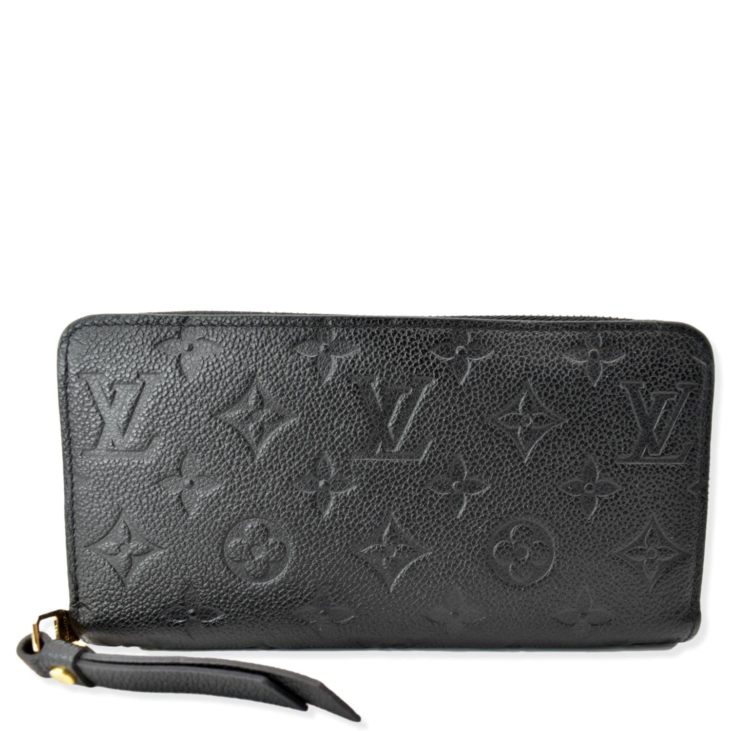 LOUIS VUITTON Monogram Empreinte Leather Zippy Wallet Black - sold