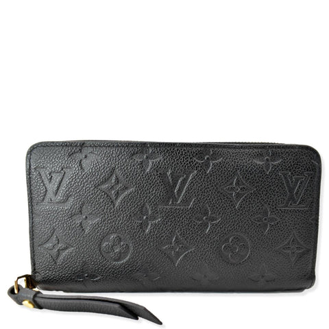 LOUIS VUITTON Monogram Empreinte Leather Zippy Wallet Black