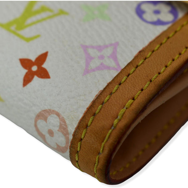 LOUIS VUITTON Monogram Multicolore Elise Wallet White