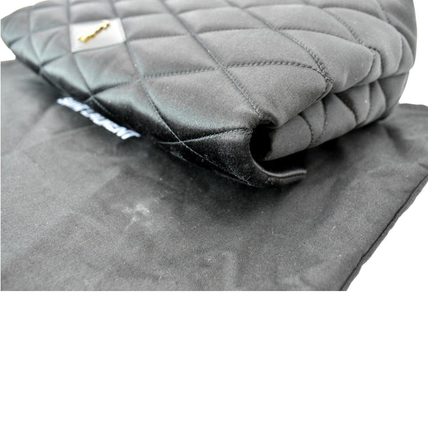 YVES SAINT LAURENT Sade Large Satin Clutch Black
