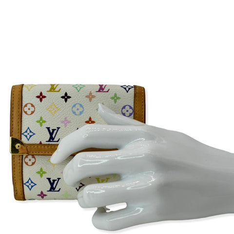 LOUIS VUITTON Monogram Multicolore Elise Wallet White
