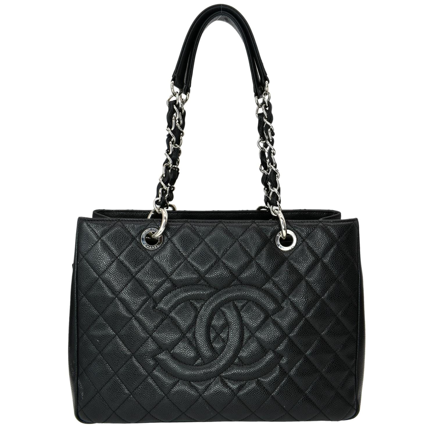 CHANEL Grand Shopping GST Caviar Leather Tote Bag Black