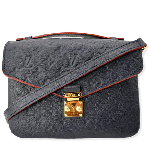 LOUIS VUITTON Metis Pochette Empreinte Leather Crossbody Bag Blue