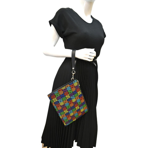 GUCCI GG Psychedelic Supreme Canvas Clutch Multicolor 601087