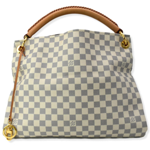 LOUIS VUITTON Artsy MM Damier Azur  Hobo Bag White