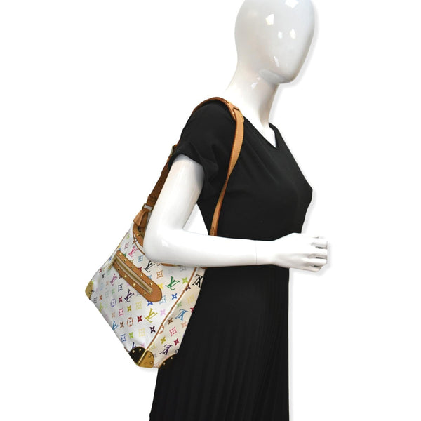 LOUIS VUITTON Boulogne Multicolor Monogram Canvas Shoulder Bag White