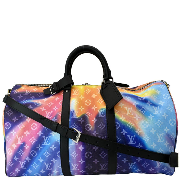 LOUIS VUITTON Sunset Keepall 50 Bandouliere Monogram Leather Travel Bag Multicolor