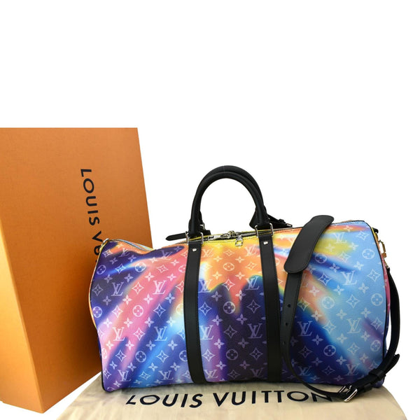 LOUIS VUITTON Sunset Keepall 50 Bandouliere Monogram Leather Travel Bag Multicolor