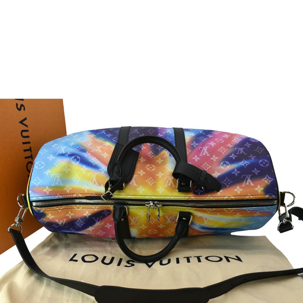 LOUIS VUITTON Sunset Keepall 50 Bandouliere Monogram Leather Travel Bag Multicolor