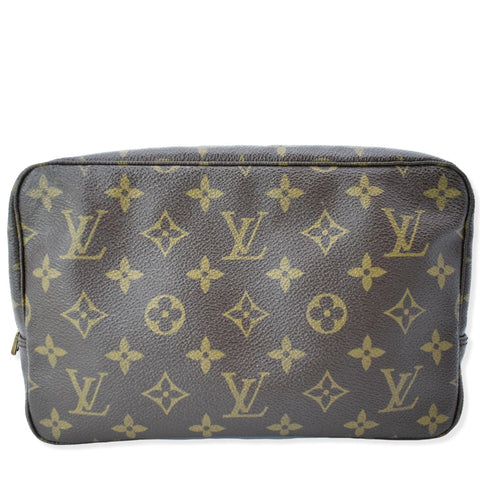 LOUIS VUITTON Monogram Canvas Trousse Toilette 28 Clutch Brown