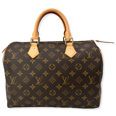 LOUIS VUITTON  Speedy 30 Monogram Canvas Satchel Bag Brown