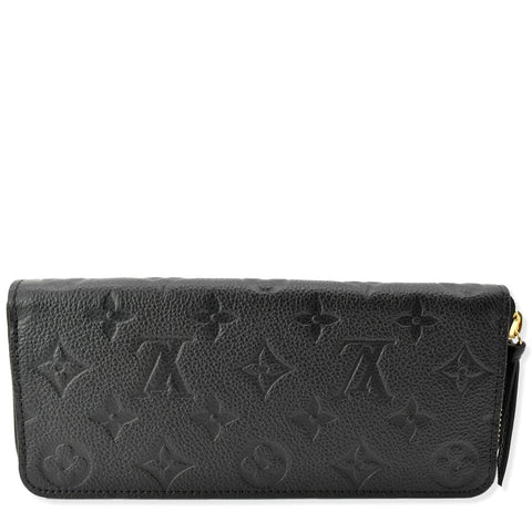 LOUIS VUITTON Clemence Empreinte Leather Wallet Black