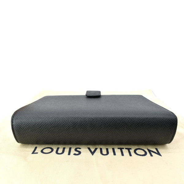 LOUIS VUITTON Taiga Leather Small Ring Agenda Cover Black
