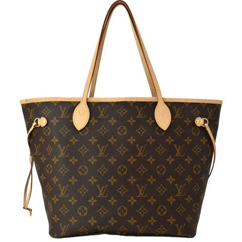 LOUIS VUITTON Neverfull MM Monogram Canvas Tote Bag Brown